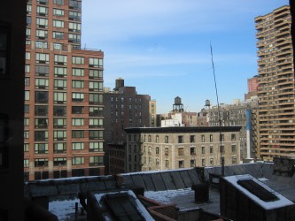 het uitzicht vanuit onze kamer aan de achterzijde