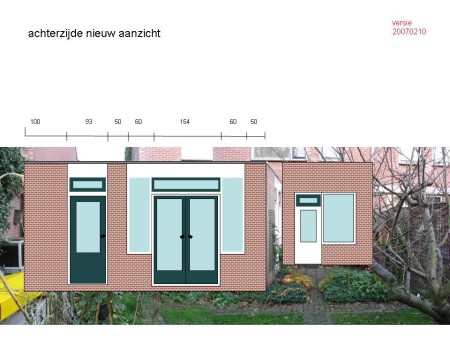 Achteraanzicht, nieuwe situatie