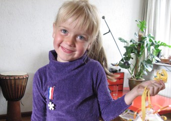 Trots op haar medaille