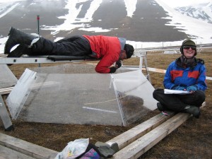 Measuring in open top chambers, used to elevate temperature