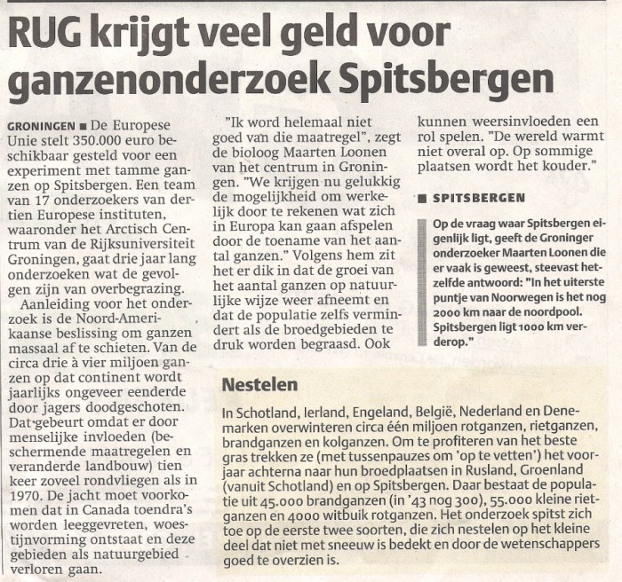 Dagblad van het Noorden 30 januari 2003