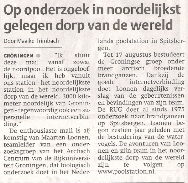 Dagblad van het Noorden 30 januari 2003