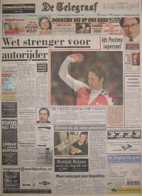 De voorpagina van de Telegraaf van zaterdag 11 januari 1997